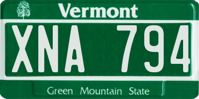 VT license plate XNA794