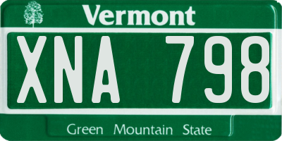 VT license plate XNA798