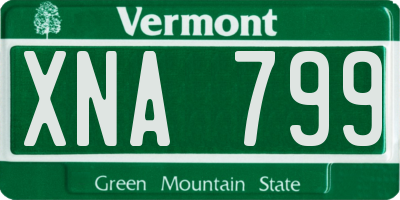 VT license plate XNA799