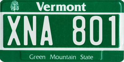 VT license plate XNA801