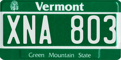 VT license plate XNA803