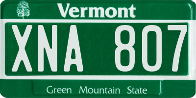 VT license plate XNA807