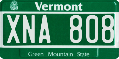 VT license plate XNA808