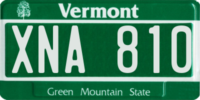 VT license plate XNA810
