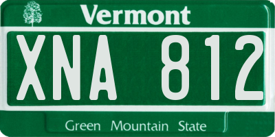 VT license plate XNA812
