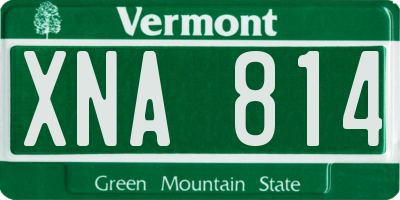VT license plate XNA814