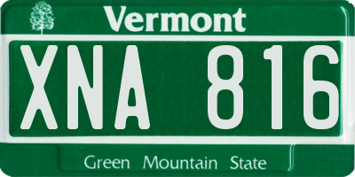 VT license plate XNA816