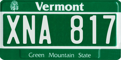 VT license plate XNA817