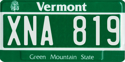 VT license plate XNA819