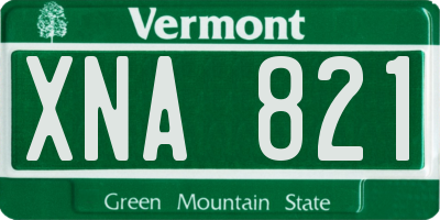 VT license plate XNA821