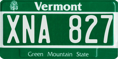 VT license plate XNA827