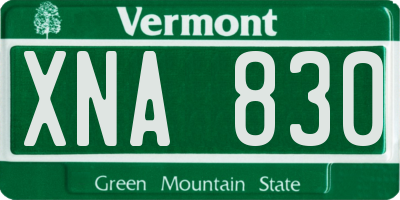 VT license plate XNA830