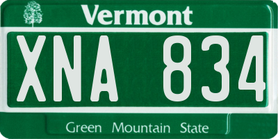 VT license plate XNA834