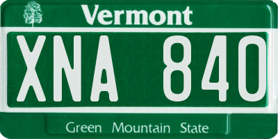 VT license plate XNA840