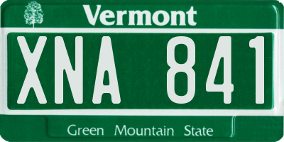 VT license plate XNA841
