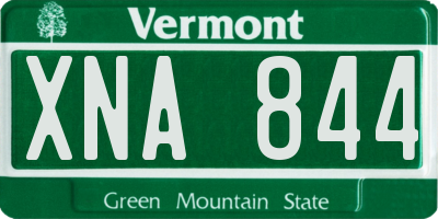 VT license plate XNA844