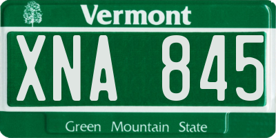 VT license plate XNA845