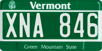 VT license plate XNA846