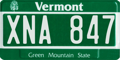 VT license plate XNA847