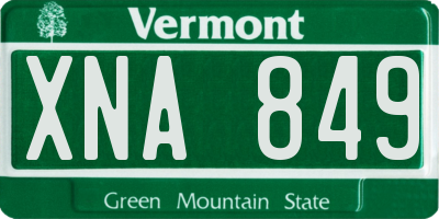 VT license plate XNA849