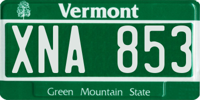 VT license plate XNA853