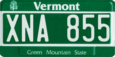 VT license plate XNA855