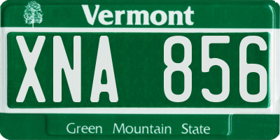 VT license plate XNA856