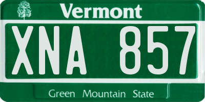 VT license plate XNA857