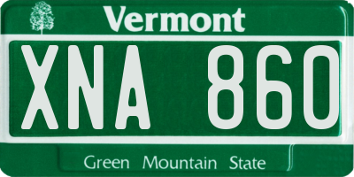 VT license plate XNA860