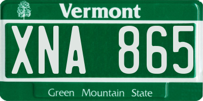 VT license plate XNA865