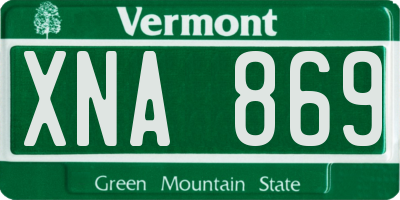 VT license plate XNA869