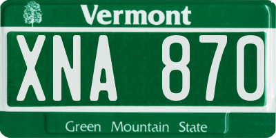 VT license plate XNA870