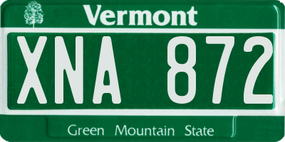 VT license plate XNA872
