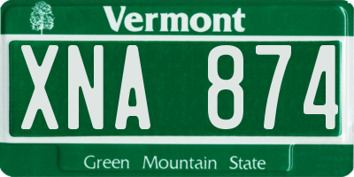 VT license plate XNA874