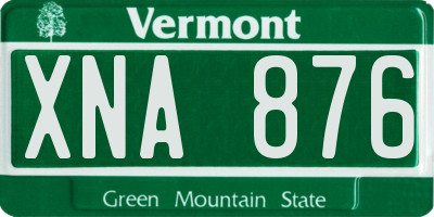 VT license plate XNA876