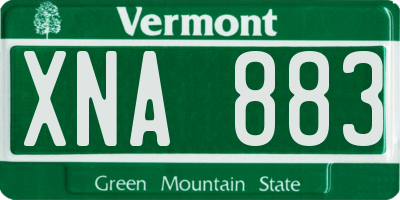 VT license plate XNA883