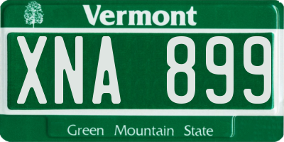 VT license plate XNA899