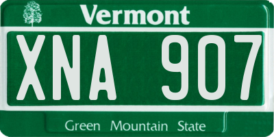 VT license plate XNA907