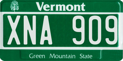 VT license plate XNA909
