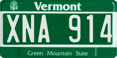 VT license plate XNA914