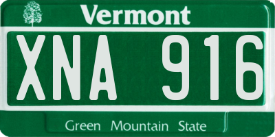 VT license plate XNA916