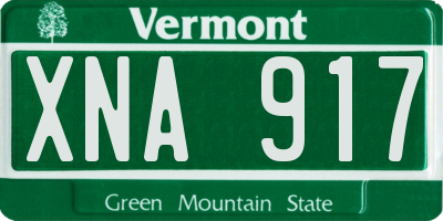 VT license plate XNA917