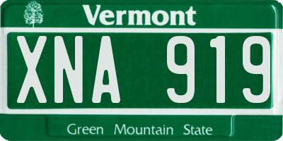 VT license plate XNA919