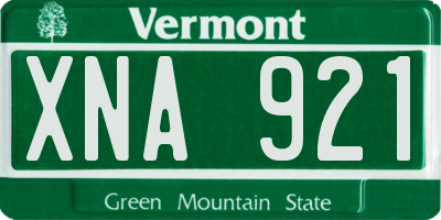 VT license plate XNA921
