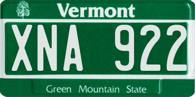 VT license plate XNA922
