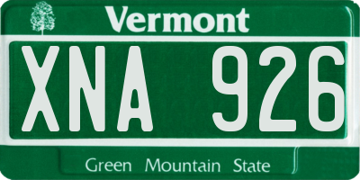 VT license plate XNA926