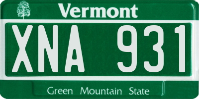VT license plate XNA931
