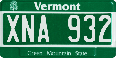 VT license plate XNA932