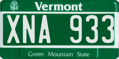 VT license plate XNA933