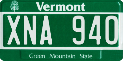 VT license plate XNA940